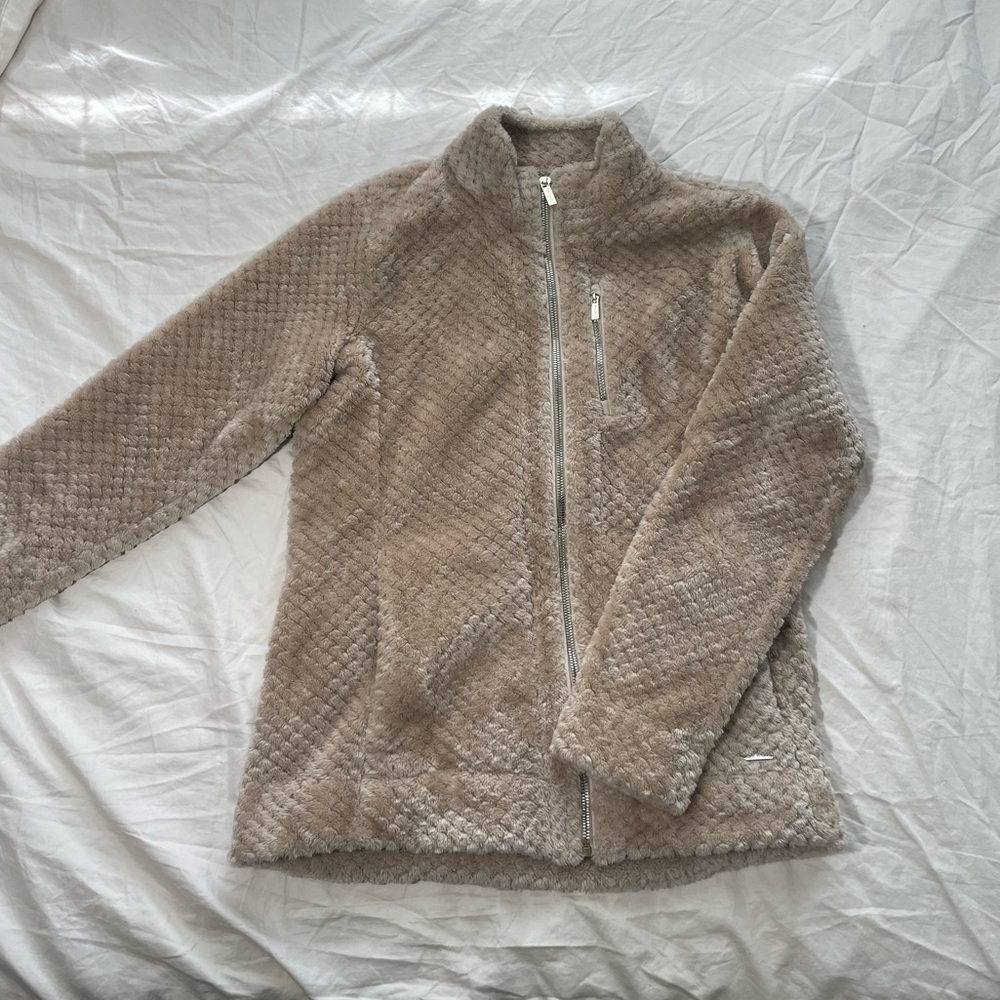 Calvin Klein beige fur sweater